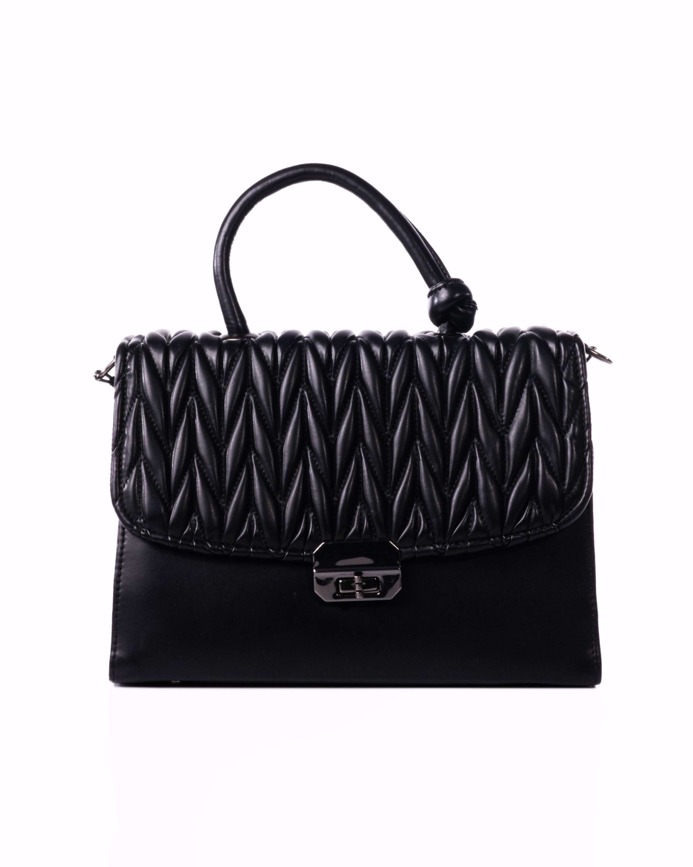 Quilted Top-Handle Shoulder Bag Classic Black