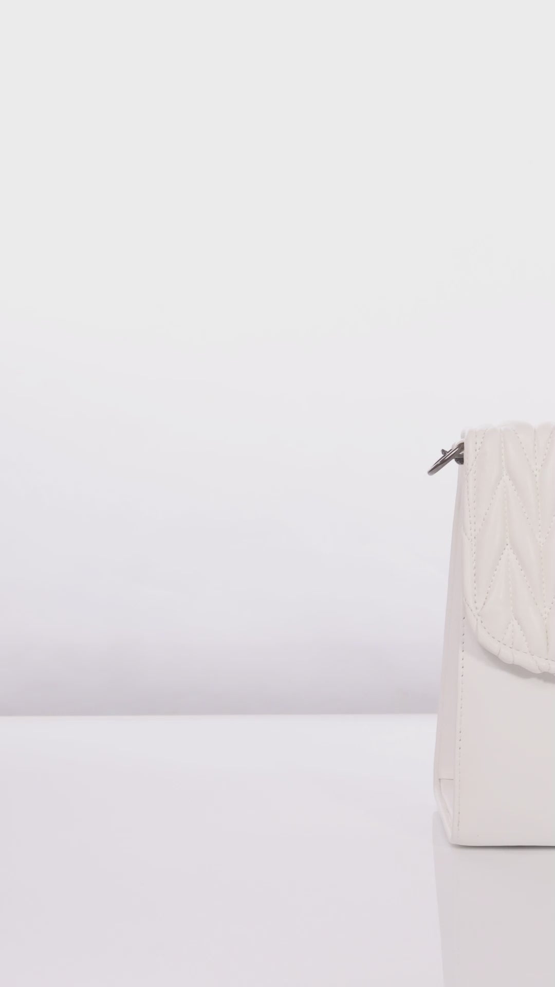 Quilted Top-Handle Shoulder Bag Pearl White